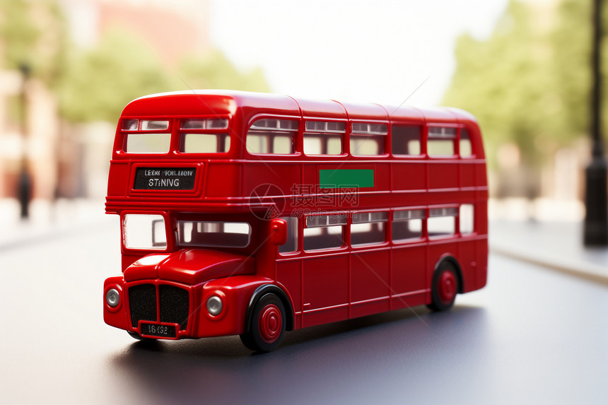 红色巴士玩具图片