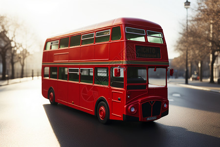 红色双层巴士模型图片