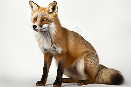 一只狐狸狐狸尾巴高清图片