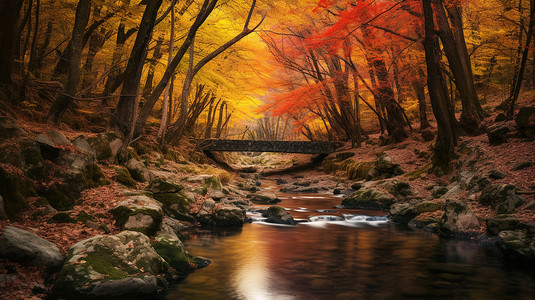 秋天山林风景图片