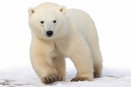 一级保护动物雪地上的北极熊背景