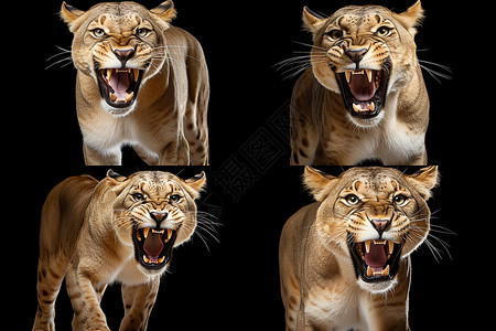 嘶吼的猎豹豹子的姿势高清图片