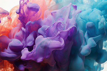 色彩交织的水中流动图片