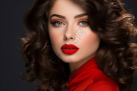 黑嘴温室红唇艺术完美妆容设计图片