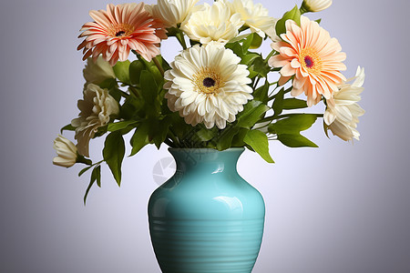插满鲜花的花瓶背景