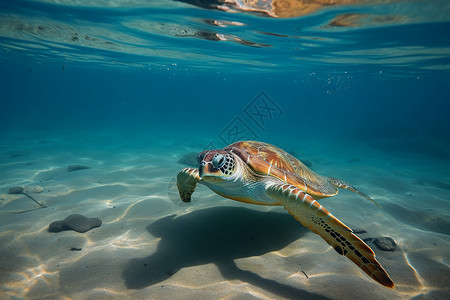 游世界海龟与人共游背景
