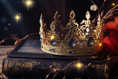 圣经故事古书上的皇冠背景