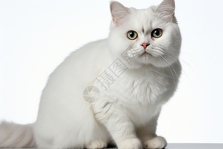 白猫端坐着背景图片
