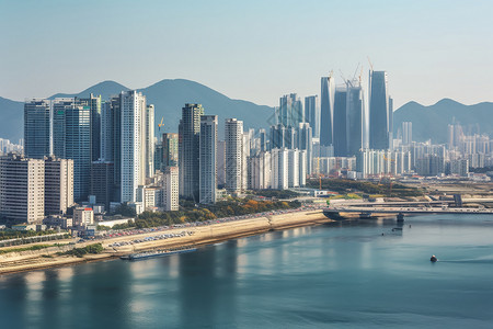 茗茶首页现代城市建筑背景