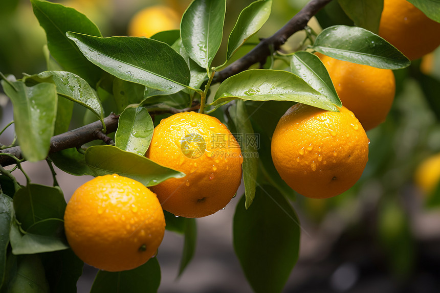 乡村果园中的成熟柑橘图片