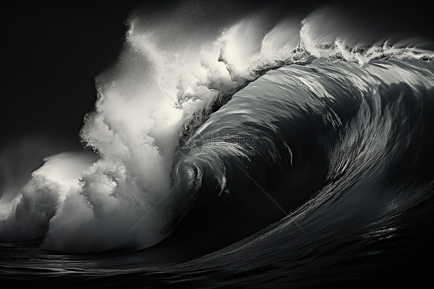 海洋中汹涌的波浪图片