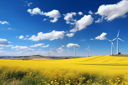 草原上的风力涡轮发电机图片