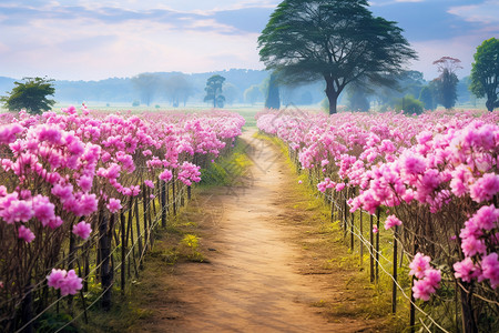 宁静的乡村花海景观图片