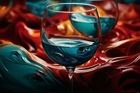 创意艺术的红酒杯图片