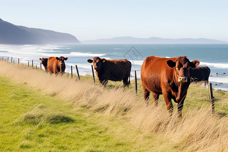 户外草原上的牛背景图片