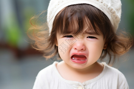 悲伤哭泣的小女孩图片