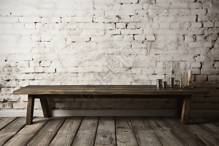 乡村房屋中的木质桌面图片