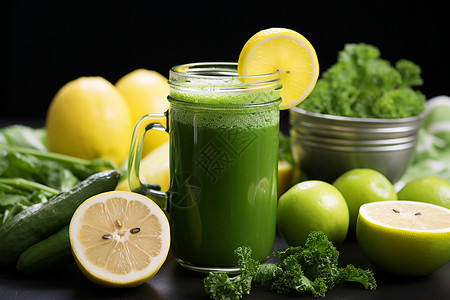 夏季特调饮品的果蔬汁高清图片