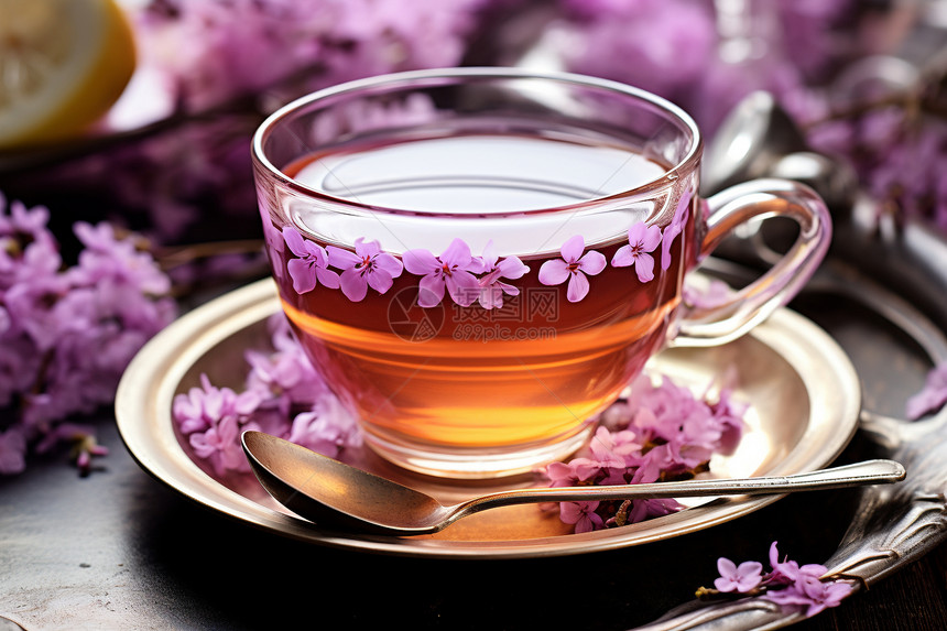 健康养生的樱花茶图片