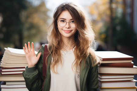 自信的女大学生图片