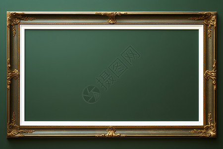 黑板空白金色边框的木质相框设计图片