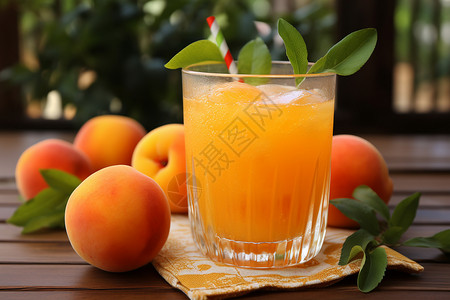 美味的桃汁图片