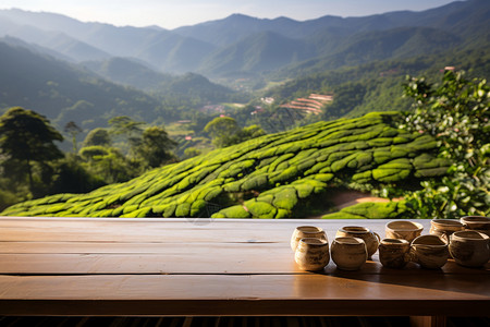 惬意的山间品茶时光图片