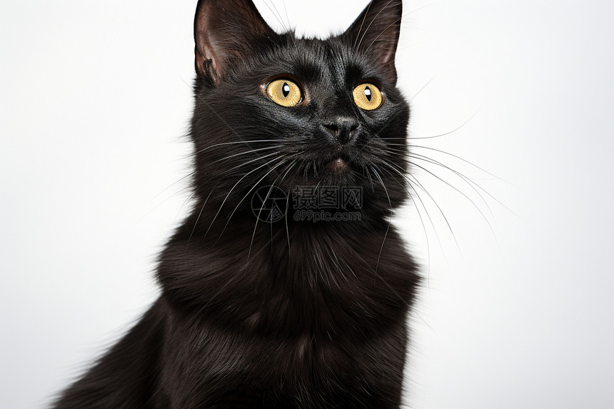 黑色的家养短毛猫图片