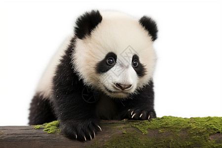 树干上可爱的大熊猫高清图片