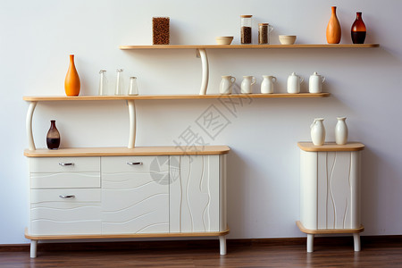 时尚简约的木质家具背景图片