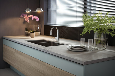简洁厨房简洁的公寓厨房家具设计图片
