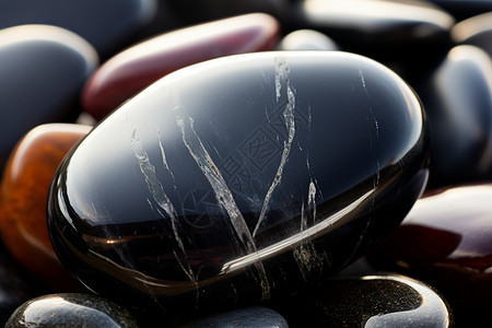 珍贵的黑色玛瑙石背景图片