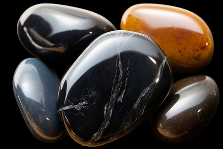 缟玛瑙石光滑的黑色玛瑙石背景