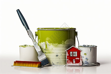 粉刷刷子房屋建筑室内翻新工具背景