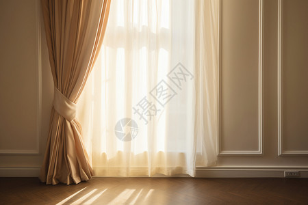 轻薄现代简约的室内窗帘背景