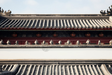 传统的中式建筑屋顶背景图片