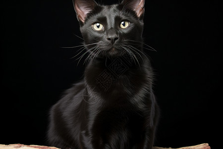 家养的黑色宠物猫图片