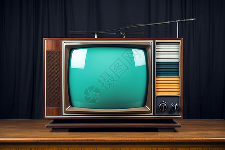 平面电视收藏的复古老式电视背景