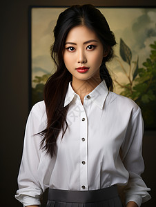 优雅的亚洲美女背景图片