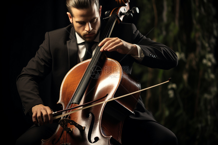 演奏大提琴的男子图片