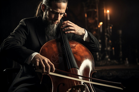 男子演奏着大提琴高清图片