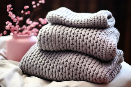 粉色商品框时尚的针织毛衣背景