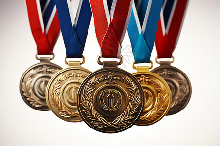 白色背景中的荣誉奖牌背景图片