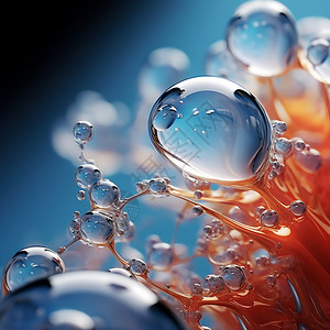 微观的透明水滴图片