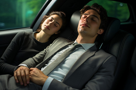 车上睡觉的情侣背景
