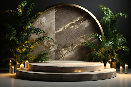美观的大理石展台背景图片