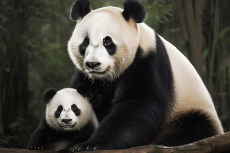 户外可爱的大熊猫图片