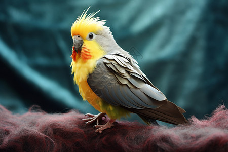 祛黄亮彩可爱的黄灰色鹦鹉背景