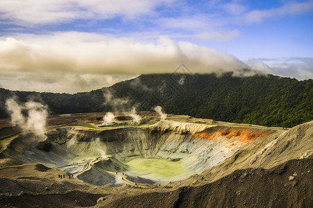 火山景观地热硫磺山高清图片