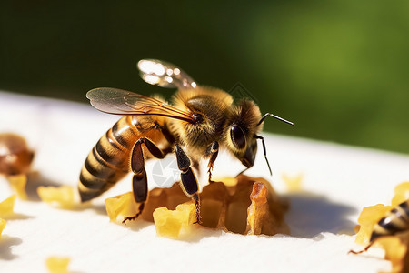 蜜蜂采集蜂蜜图片